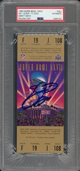 1993 Super Bowl XXVII Full Ticket, Signed by Emmitt Smith (PSA/DNA Authentic)